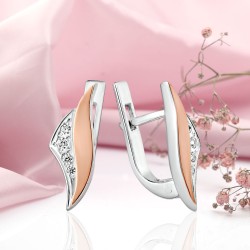 Silberohrringe mit Gold & Zirkonia