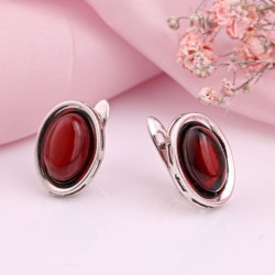 Серебряные серьги. Янтарь