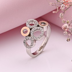 Silberring mit Gold und Zirkonia kaufen