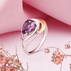 Silberring mit Gold in Deutschland kaufen Amethyst