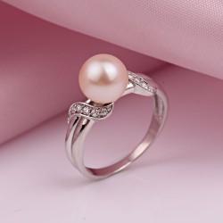 Silberring mit Perle & Zirkonia
