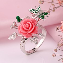 Кольцо серебро 925 коралл