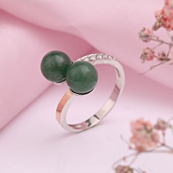 925er Silberring mit Gold. Nephrit und Zirkonia