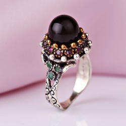 Ring mit Achat. Silber