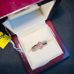 Silberring mit Gold Sultanit Zirkonia