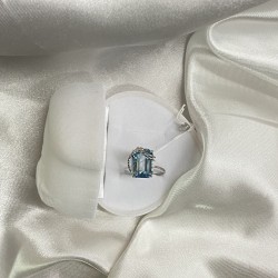 Silberring "Hauch". Blauquarz & Zirkonia