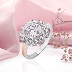 Silberring mit Gold. Zirkonia