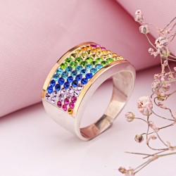 Silberring mit Gold und Zirkonia kaufen