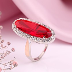 Silberring "Muza". Zirkonia & Gold