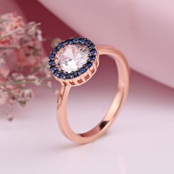 Vergoldeter Silberring mit Swarovski&reg; & Iolith