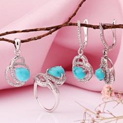 Set aus 925er Silber Türkis und Zirkonia