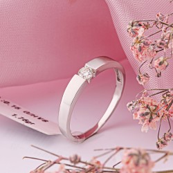 Weißgold 585 Goldring mit Diamanten