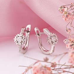 Goldohrringe aus Weißgold 585 mit Diamanten