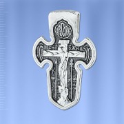 Крестик двухсторонний с распятием серебряный 