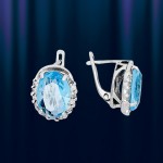 Ohhringe aus Silber mit Blautopas