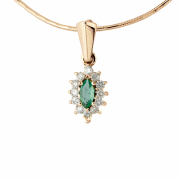 Goldanhänger mit Smaragd und Diamanten