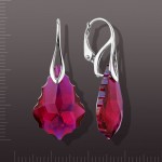 Серьги серебряные, кристалл Swarovski®