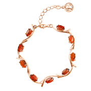 Vergoldeter Silberarmband "Grazie". Bernstein