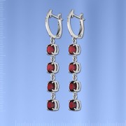 Ohrhaenger mit Granat & Fianiten. Silber