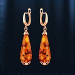 Ohrringe russisches Gold mit Bernstein 