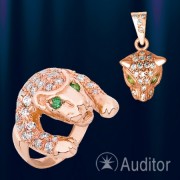 Goldring & Anhaenger mit Zirkon