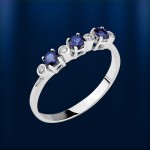  Goldring mit Brillanten & Saphire. Weissgold