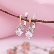 Серебряные серьги купить с золотом. Фианиты