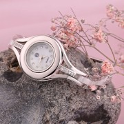 Silberne Quarzuhr Zirkonia Achat