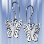 Серебряные серьги "Бабочки"