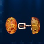 Russische Ohrstecker pussety mit Bernstein