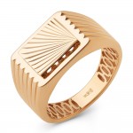 Купить кольцо печатка из красного золота 585