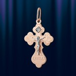 Kreuzanhaenger mit Brillant, bicolor 