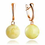 Vergoldete Silberohrhaenger "Koeniglicher Bernstein"