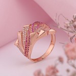 Rotgold 585 Goldring kaufen. Zirkonia