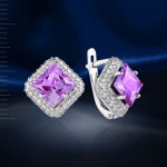 Ohrringe mit Amethyst. Silber