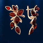 Ohrringer mit Bernstein russisches Gold