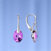 Ohrhaenger mit Swarovski®  Kristallen. Silber