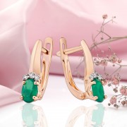 Ohrringe aus Rotgold 585 Achat Zirkonia