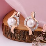 Silberohrringe mit Gold Zirkonia Perle