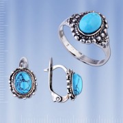 Bijouterie Ohrringe & Ring Tuerkis 