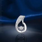 Weissgold Anhaenger "Tropfen", mit Dancing Diamonds