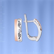 Silber und Gold  Ohrringe mit Fianiten