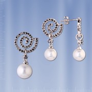 Silberset mit Perle