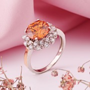 Купить серебряное кольцо с золотом в Германии Фианиты