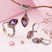 Silberset 925 Amethyst