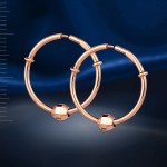 Rotgoldcreolen mit Diamantenschliff