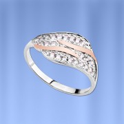  Ring mit Fianiten. Silber & Gold