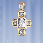 Серебряный Православный крест позолоченый
