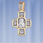 Серебряный Православный крест позолоченый