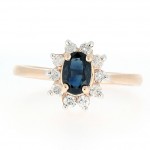 Классическое золотое сапфировое кольцо с бриллиантами